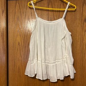 White off the shoulder top with sleeves size M but fits more like a small
